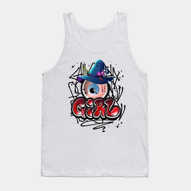 Graffit Monster Eye Girl Family Tank Top by Mister Graffiti